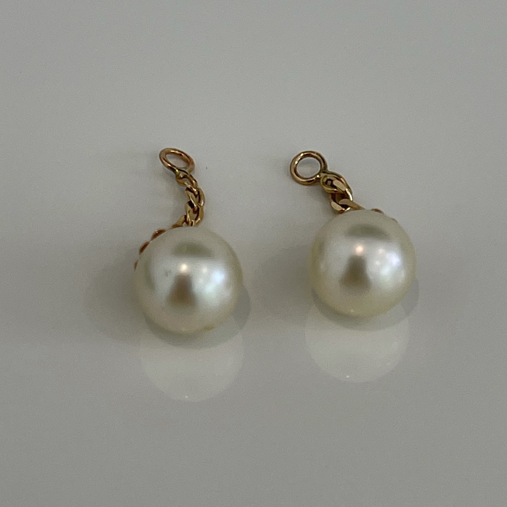14 Kt Gold Pearl Jackets For Stud Earrings 14 Kt Gold Pearl Jackets For Stud Earrings